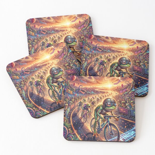 Item preview, Cosmic Frog Bicycle Marathon Race Finish Line Pop Surrealism designed and sold by Rain-Road.