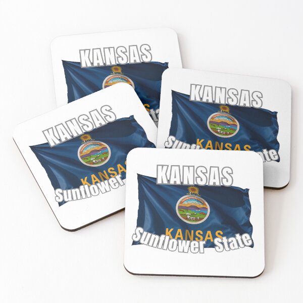 Item preview, Kansas Sunflower State Flag Midwest Souvenir Gift designed and sold by RVJdesigns.