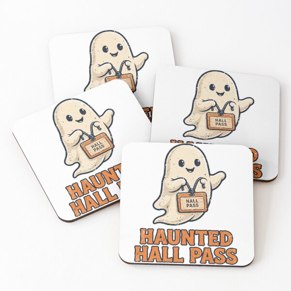 Item preview, Haunted Hall Pass Cute Spooky Ghost Art designed and sold by theStaffRoomHQ.