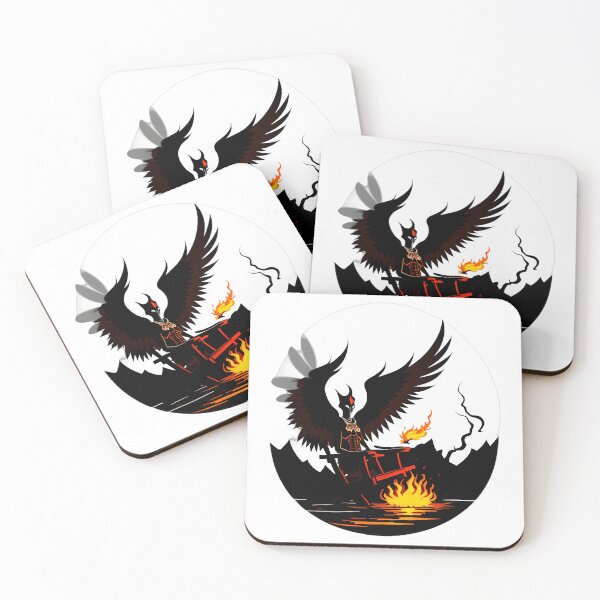 Item preview, Masked Figure in Boat on Burning River designed and sold by For-Cat Studio.