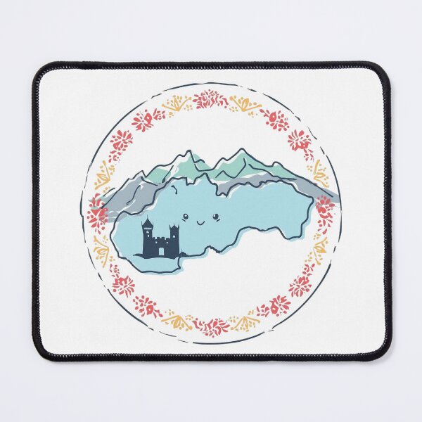 Item preview, Cute Slovakia Map Mountains Castle Folk Floral Travel Design. designed and sold by The-T-In-Retro.