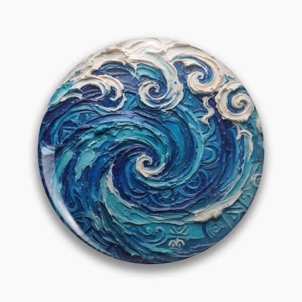 Item preview, Polynesian Ocean Wave Swirl Tribal Impasto Art designed and sold by LayercraftArt.