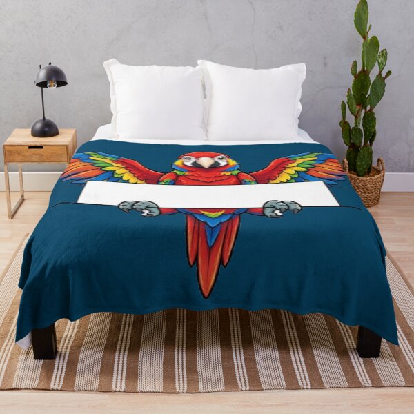 Item preview, Colorful Macaw Parrot with Banner Cute Tropical Bird Art designed and sold by PetalsPaws.