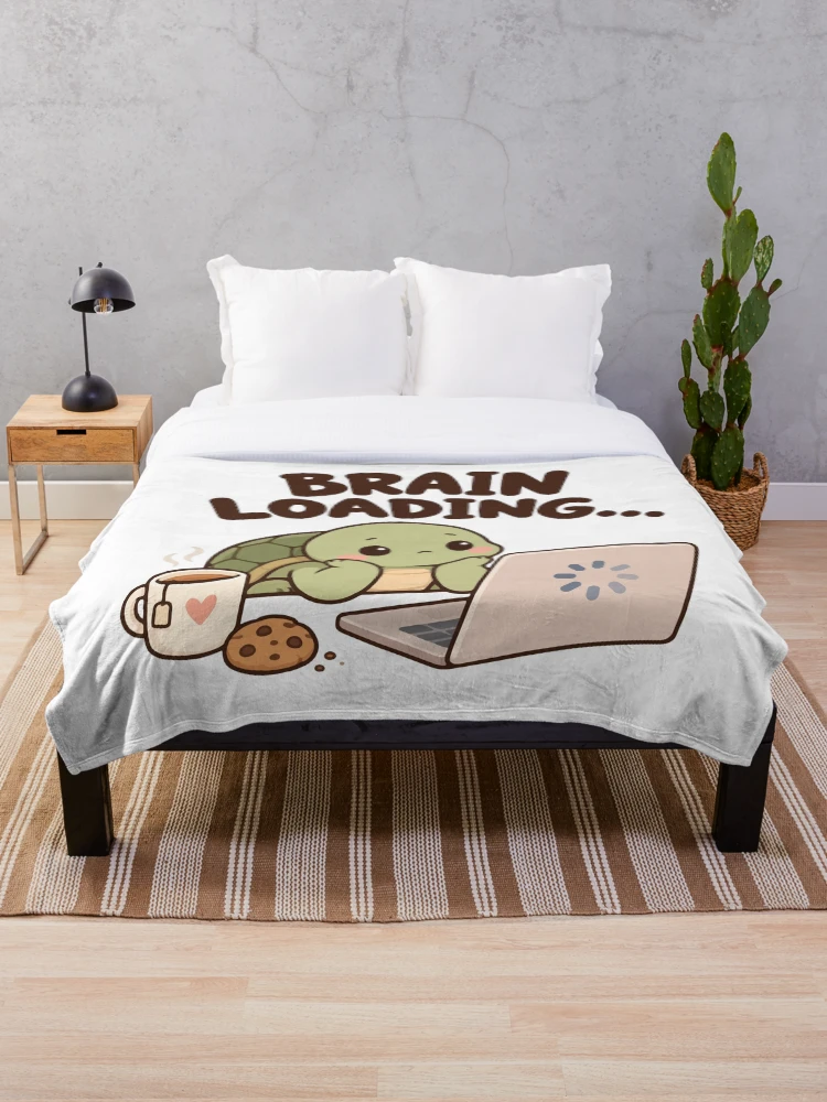 Thumbnail 1 of 6, Throw Blanket, Brain Loading… – Relatable ADHD Humor designed and sold by CleanDecor.