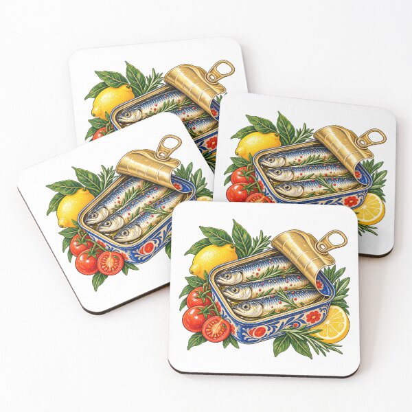 Item preview, Mediterranean Sardine Tin with Lemons and Tomatoes designed and sold by LittleWormTrading.