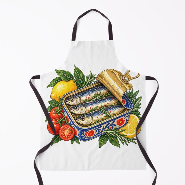Item preview, Mediterranean Sardine Tin with Lemons and Tomatoes designed and sold by LittleWormTrading.