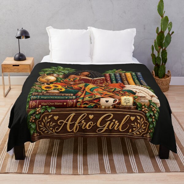 Item preview, Black Woman Reading Afrocentric Inspirational Books Sunflowers designed and sold by AmiGraph.