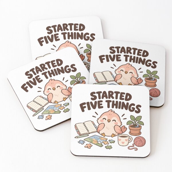 Item preview, Started Five Things – ADHD Executive Dysfunction Humor designed and sold by CleanDecor.