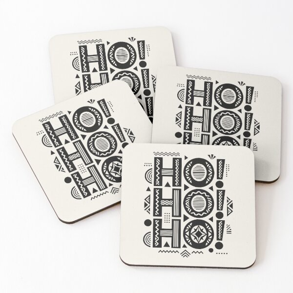 Item preview, Bold Geometric Ho Ho Ho Modern Boho Festive Holiday Typography Print designed and sold by 89BLACK.