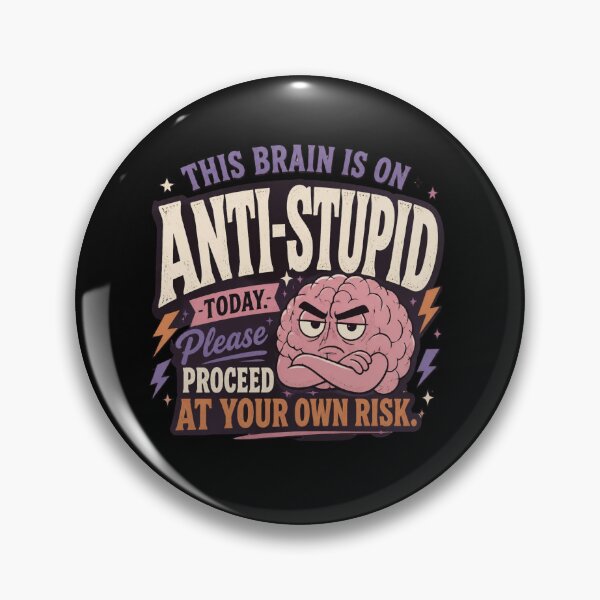 Item preview, This Brain Is On Anti-Stupid designed and sold by LavenderLibraryPress.