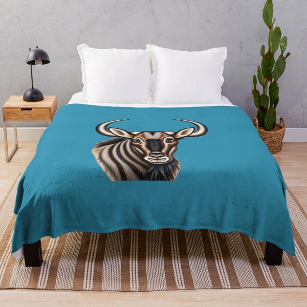 Item preview, Hand-Painted Wildebeest Head Wildlife Art designed and sold by annenambiro.