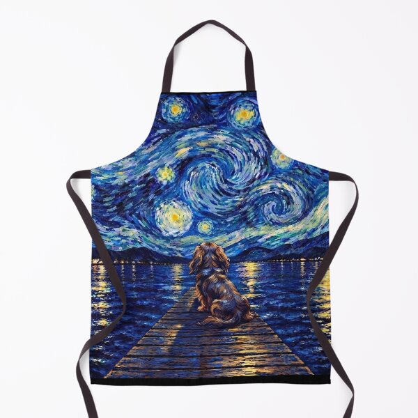 Item preview, Funny Long Haired Dachshund Starry Night Painting Bridge Star Mom Dad Kids designed and sold by FurryHavenPH.