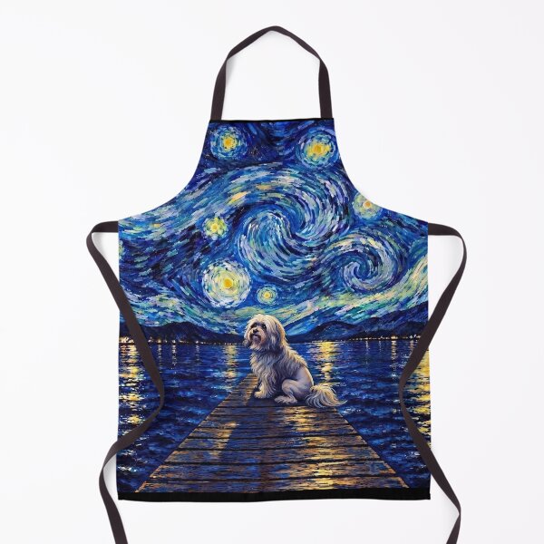 Item preview, Funny Lowchen Starry Night Painting Bridge Star Mom Dad Kids designed and sold by FurryHavenPH.