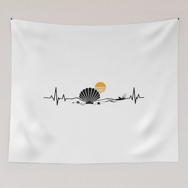 Item preview, Coastal Seashell Sunset Minimalist Ocean Art designed and sold by Crunchy-Sante.