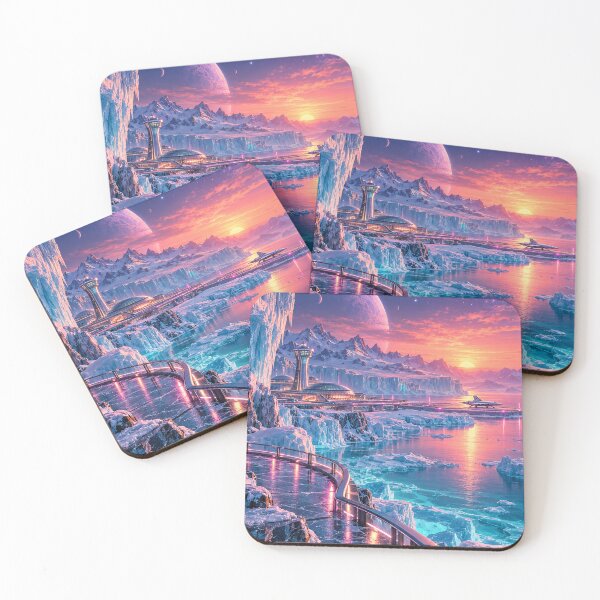 Item preview, Polar Spaceport – Galactic Horizon Synthwave designed and sold by Pixel Sakura Gallery.