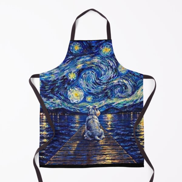 Item preview, Funny Miniature Schnauzer Starry Night Painting Bridge Star Mom Dad Kids designed and sold by FurryHavenPH.