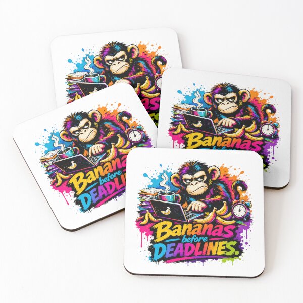 Item preview, Bananas Before Deadlines Funny Monkey Office Worker Graffiti Art designed and sold by CABRA SHOP.
