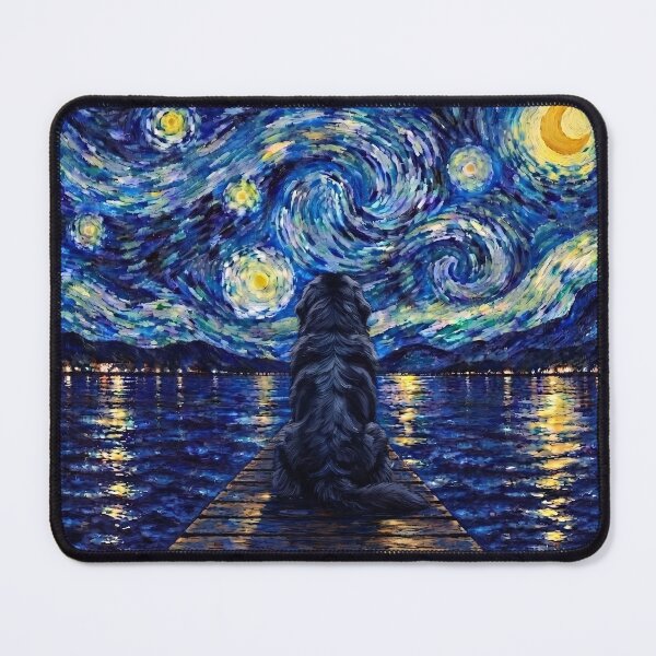 Item preview, Funny Newfoundland Starry Night Painting Bridge Star Mom Dad Kids designed and sold by FurryHavenPH.