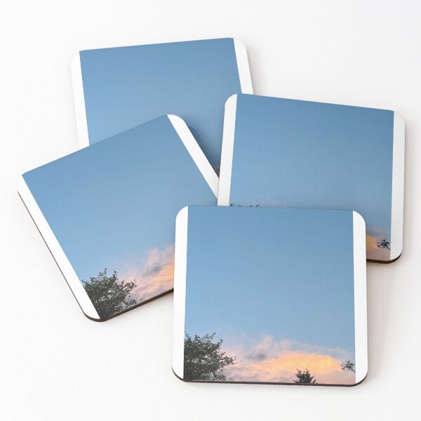 Item preview, Soft Pink Sunset Clouds – Pastel Blue Sky and Dreamy Evening Photography designed and sold by ThatSurreyLife.
