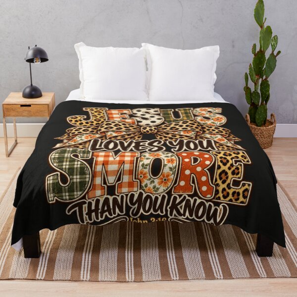Item preview, Jesus Loves You Smore Rustic Floral Leopard Bow Faith Art designed and sold by AmiGraph.