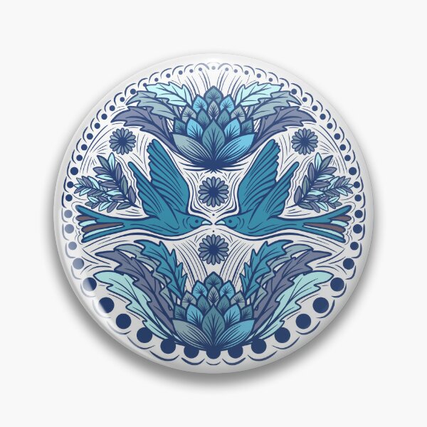Item preview, Blue Birds With Ornamental Botanicals designed and sold by AlliJay Designs.