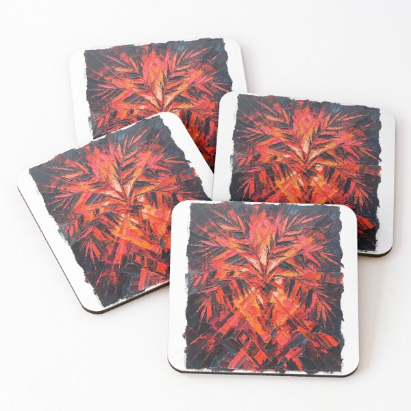 Item preview, Polynesian Palm Tree Textured Tribal Fire Red Art designed and sold by LayercraftArt.
