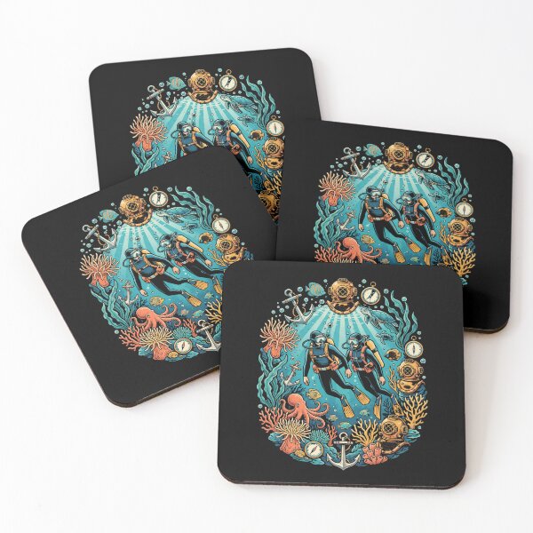 Item preview, Retro Scuba Diver Ocean Reef Exploration designed and sold by DariaOltes.