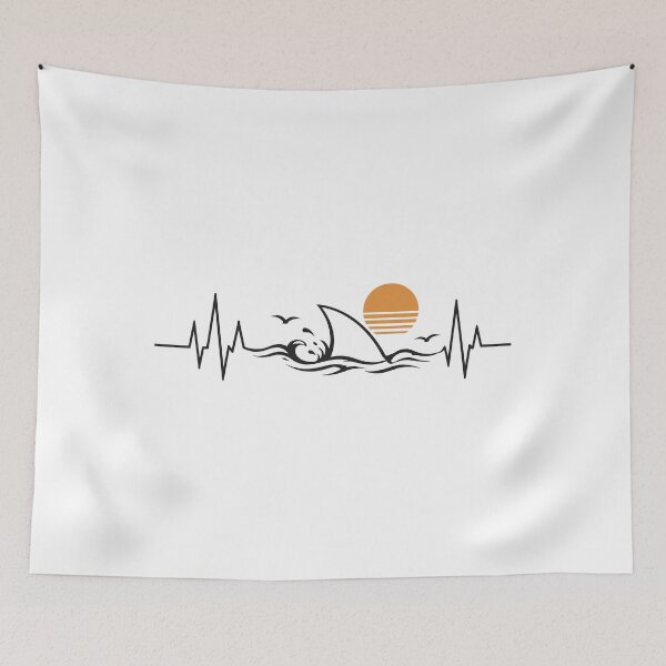Item preview, Shark Fin Ocean Waves Sunset designed and sold by Crunchy-Sante.