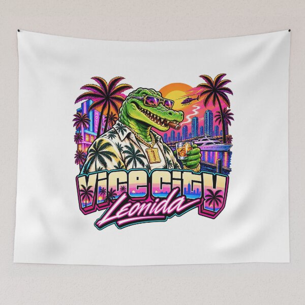 Item preview, Neon Alligator Gangster Miami Sunset designed and sold by chiarodilunae.