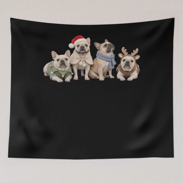 Item preview, Cute French Bulldogs In Christmas Costumes designed and sold by Wild-Misfits.