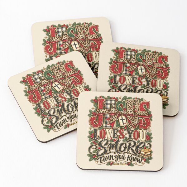 Item preview, Jesus Loves You Smore Christmas Leopard Bow John 3 16 Faith Art designed and sold by AmiGraph.
