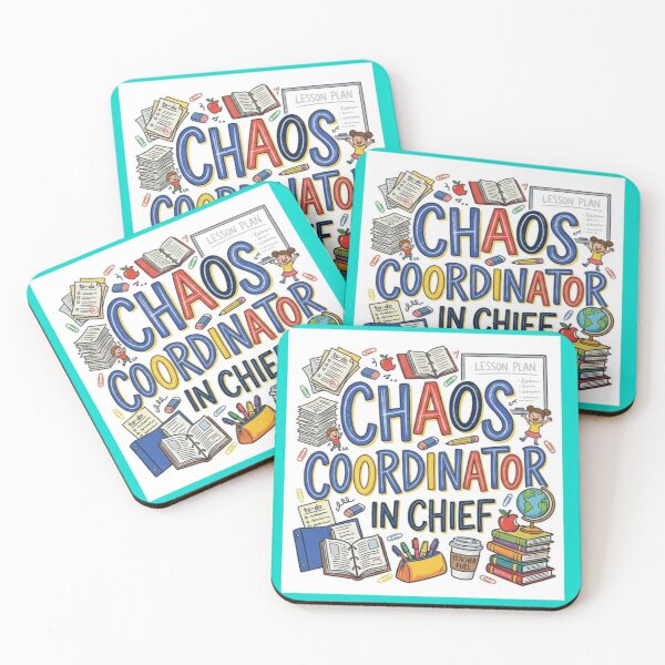 Item preview, Chaos Coordinator In Chief - Cute Teacher Life & Classroom Quote Sticker designed and sold by Nicolae-SCROCIOB-Shop.