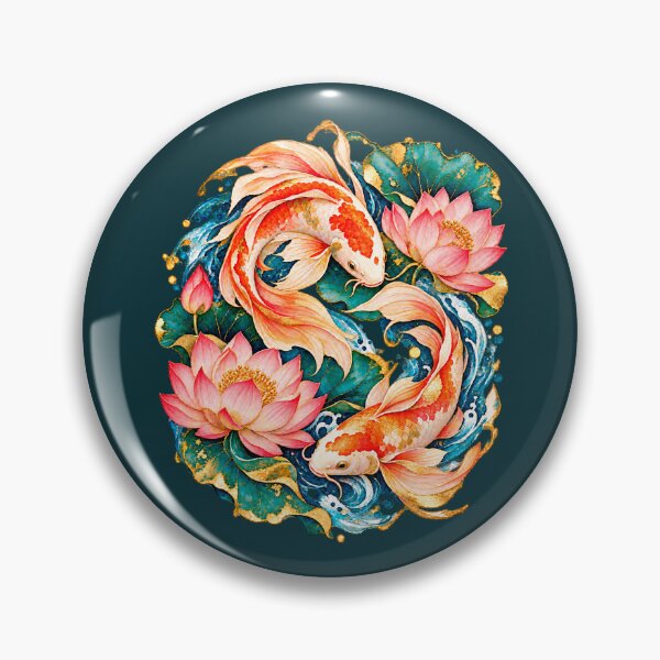 Item preview, Koi Fish Among Pink Lotus Flowers designed and sold by ImagenFusionP.
