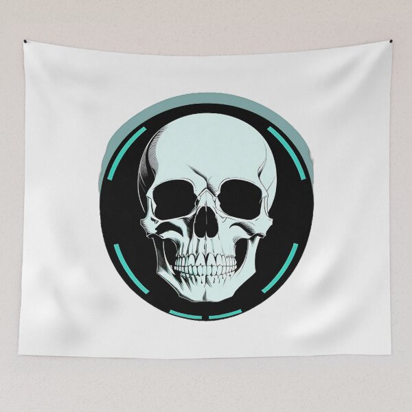 Item preview, Cyberpunk Skull Vintage Travel Poster designed and sold by For-Cat Studio.