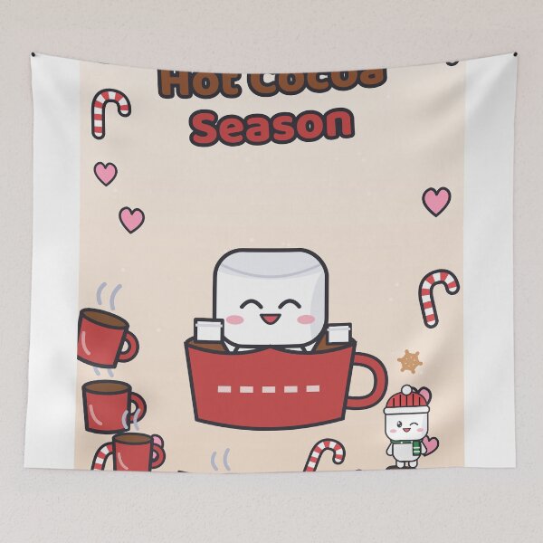 Item preview, Hot Cocoa Season - Funny Marshmallow Pip Swimming in a Cocoa Mug designed and sold by BiMood.