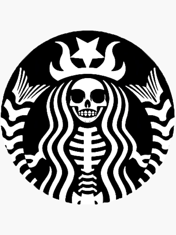 "Starbucks Death" Sticker by catkoebsch Redbubble