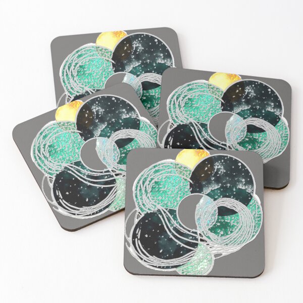 Item preview, emerald circles in harmony canvas br colorful geometric circular abstract design designed and sold by SmashingDeals.