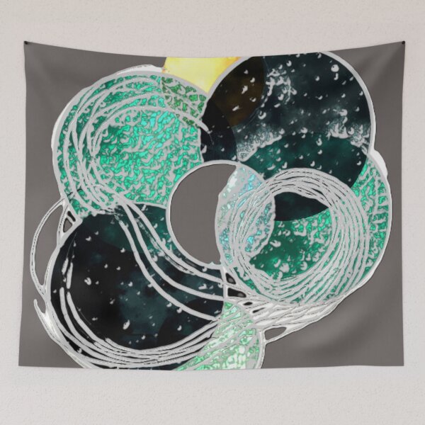 Item preview, emerald circles in harmony canvas br colorful geometric circular abstract design designed and sold by SmashingDeals.