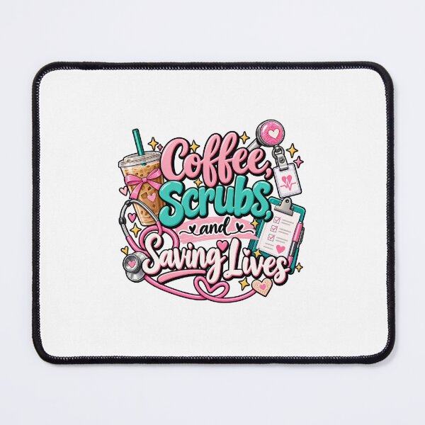 Item preview, Coffee Scrubs and Saving Lives Cute Nurse Design designed and sold by LittleWormTrading.