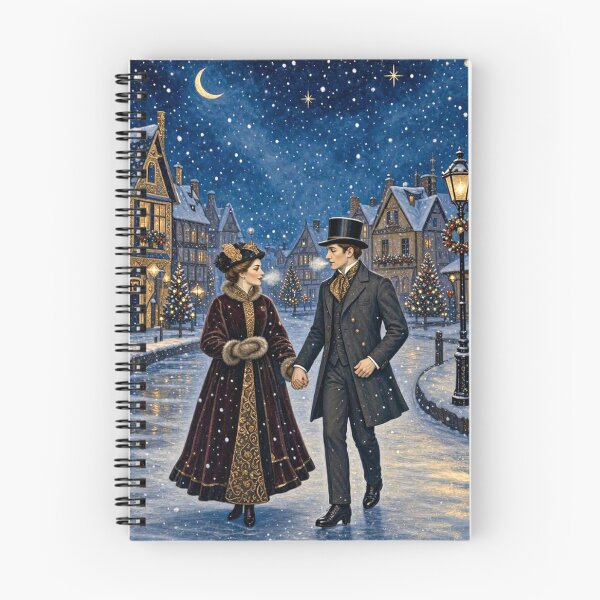 Item preview, Couple Strolling at Christmas Village designed and sold by TheDarkWardrobe.