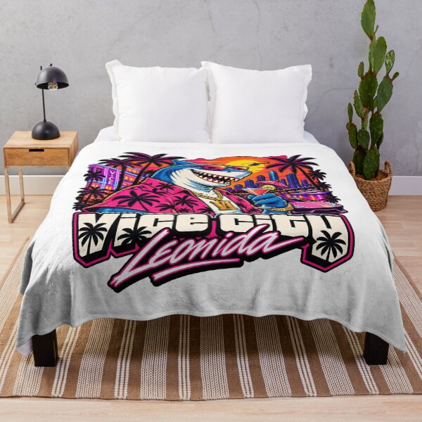 Item preview, Neon Gangster Shark Tropical City Art designed and sold by Huresamush.
