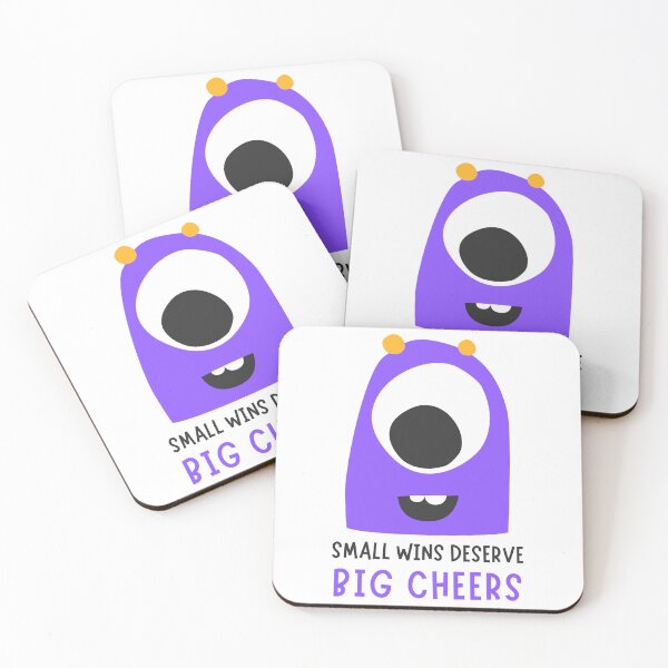 Item preview, Small Wins Deserve Big Cheers Cute Purple Monster designed and sold by Artsy-Ritzy.