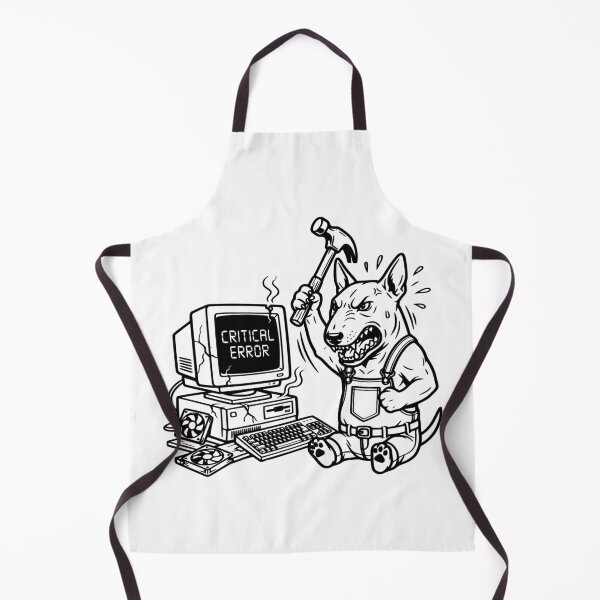 Item preview, Critical Error Percussive Maintenance Angry Bull Terrier IT Support Meme designed and sold by The Bold Line Studio.