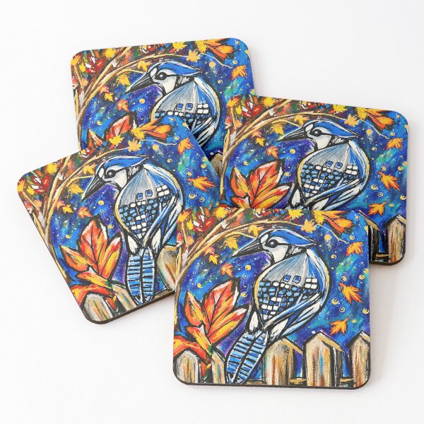 Item preview, A blue jay in the maple leafs  designed and sold by Soulfeast-Art by Kathleen Busch .