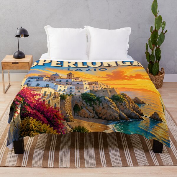 Item preview, Sperlonga Lazio Italy – Vintage Mediterranean Travel Poster designed and sold by LSVart.