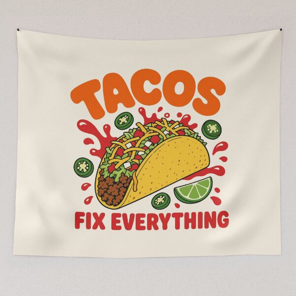 Item preview, Tacos Fix Everything Spicy Foodie Illustration designed and sold by fadilow.