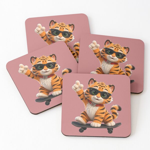 Item preview, Cool Skateboard Cat, Cute Tiger Cub with Sunglasses, Skater Cat Shirt, Orange Tabby Kitten, Cat Lover Skateboard Gift designed and sold by HoMya.