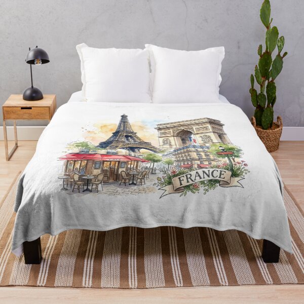 Item preview, Paris Watercolor: Eiffel Tower and Arc de Triomphe designed and sold by EdwinkOne.