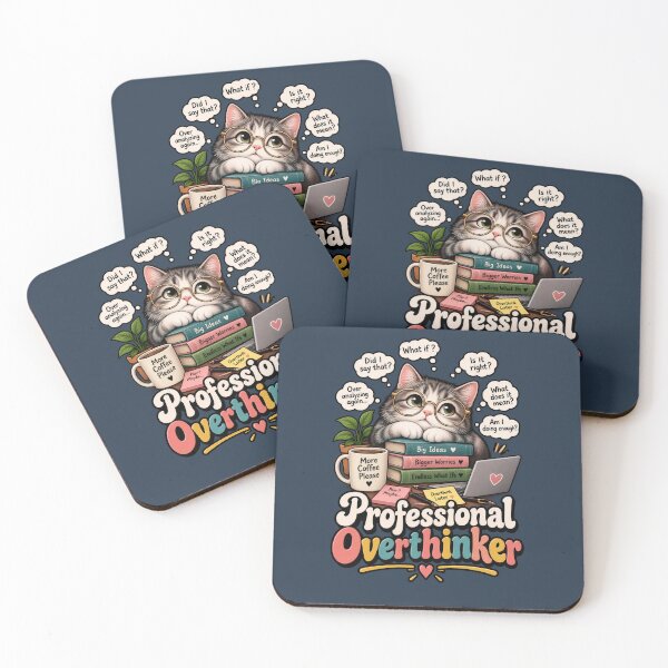 Item preview, Professional Overthinker Funny Retro Quote Design designed and sold by pattman.
