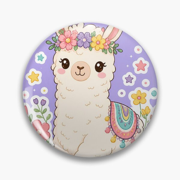 Item preview, Kawaii Llama with Flower Crown designed and sold by Faithbased1991.